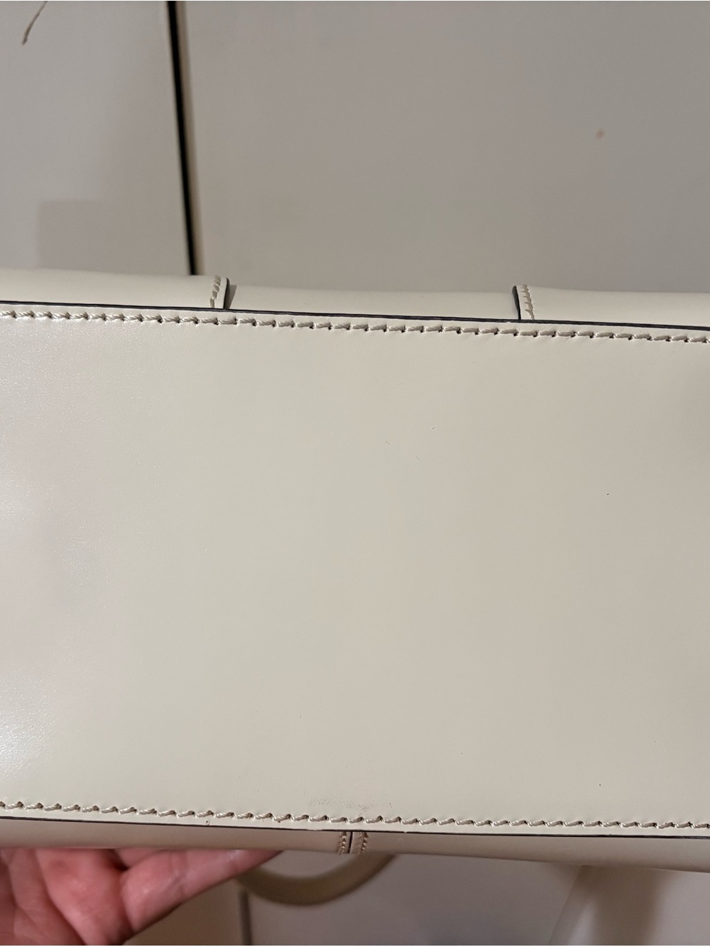 Dooney & Bourke Cream Leather Satchel with Gold Hardware - Picture 6 of 9